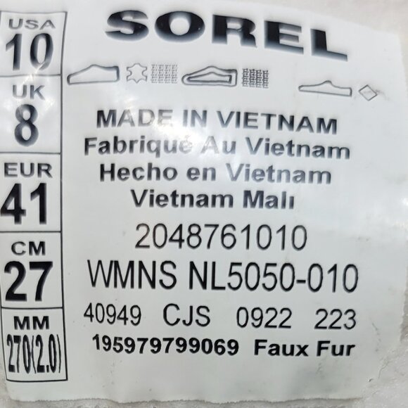 Sorel Ona RMX Glacy Womens US Size 10 Black Faux Fur Waterproof Mid Winter Boots - Picture 10 of 11